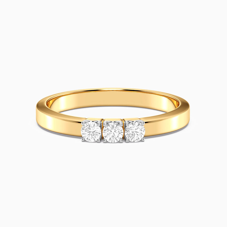 Lab-Grown Luxe Tri-Diamond Ring