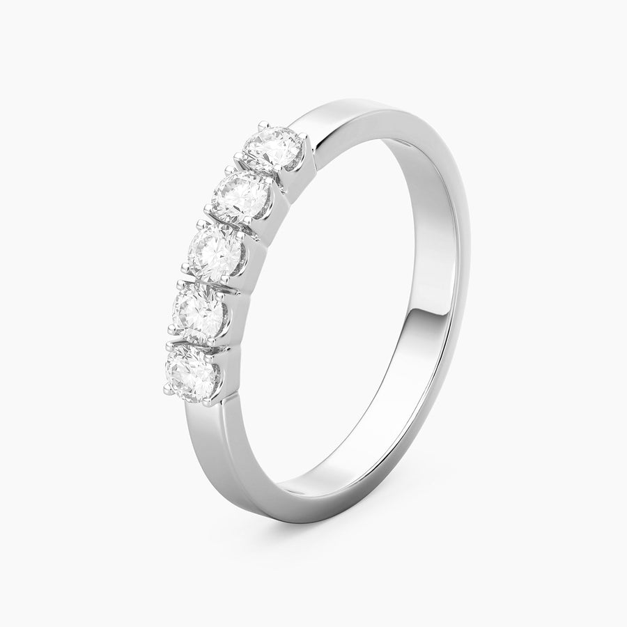 Lab-Grown  5-Stone Diamond Band Ring