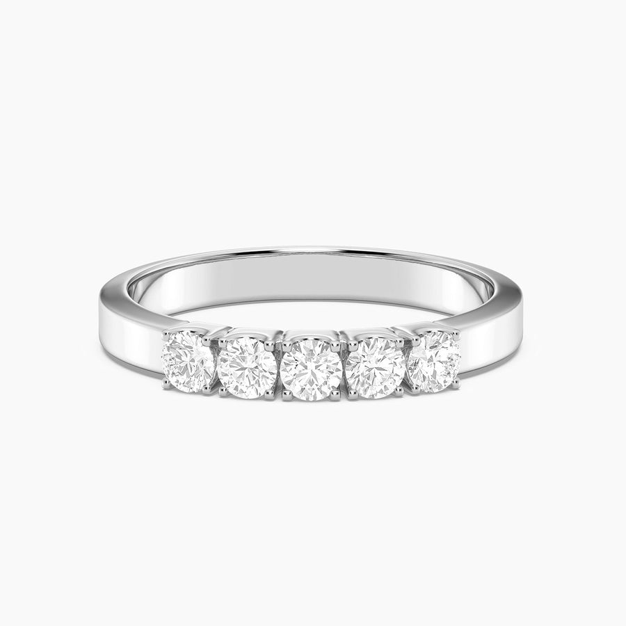 Lab-Grown  5-Stone Diamond Band Ring