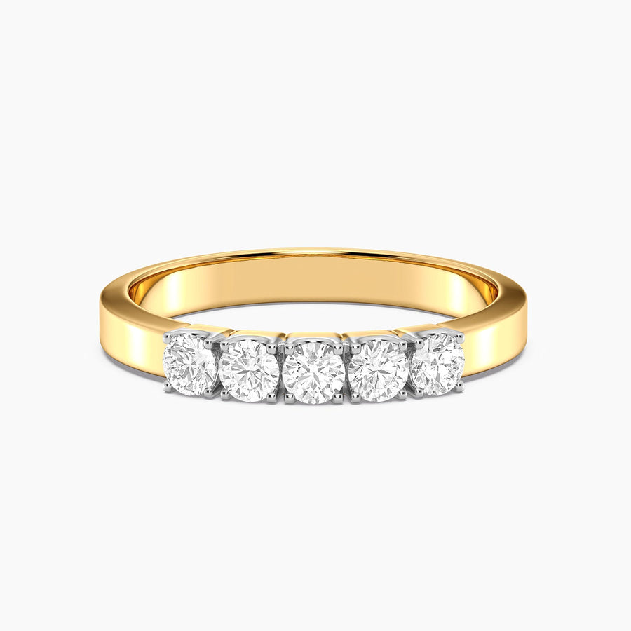 Lab-Grown  5-Stone Diamond Band Ring