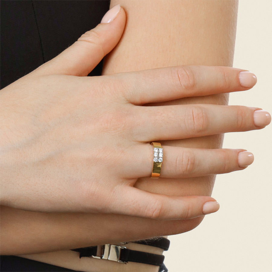 Lab-Grown Trio Band  Ring