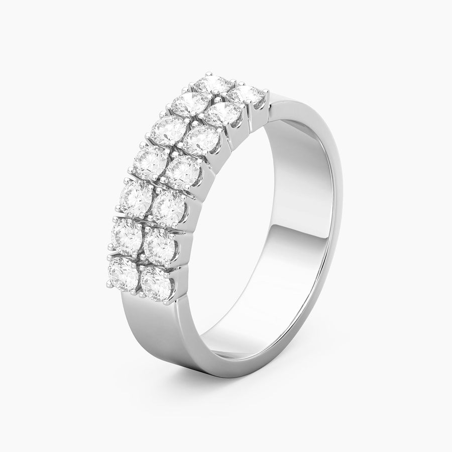 Lab-Grown Pave Double Row Ring