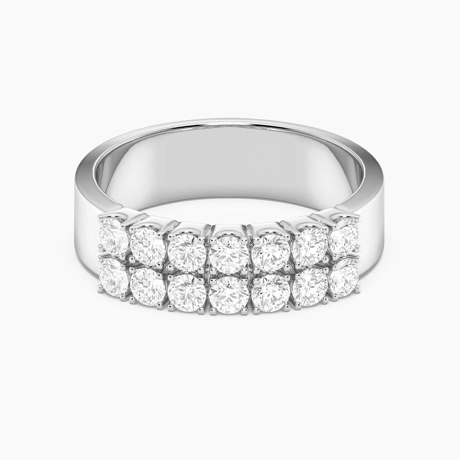 Lab-Grown Pave Double Row Ring