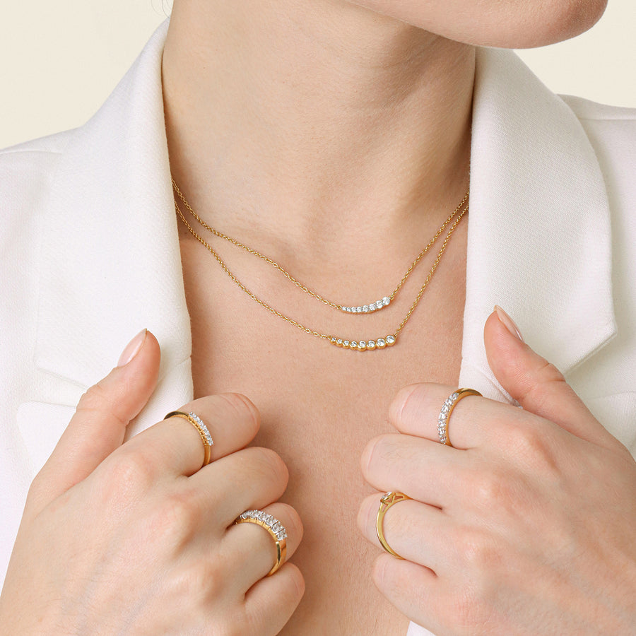 Lab-Grown Bezel Classic Pendant Necklace