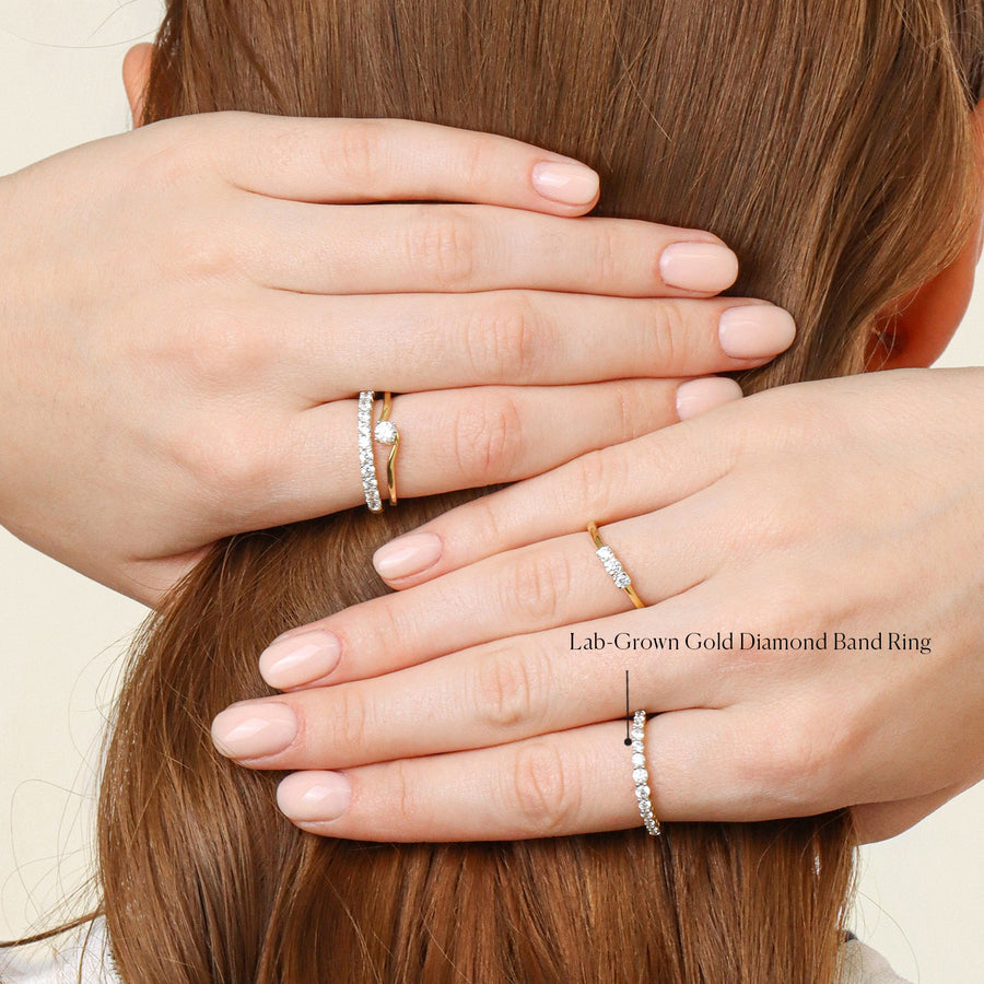 Lab-Grown  Gold Diamond Band Ring