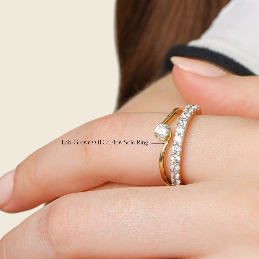 Lab-Grown 0.11 Ct Flow Solo Ring