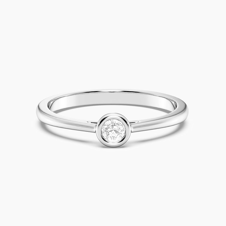 Lab-Grown 0.11 Ct Gold Solitaire Bezel Set Ring