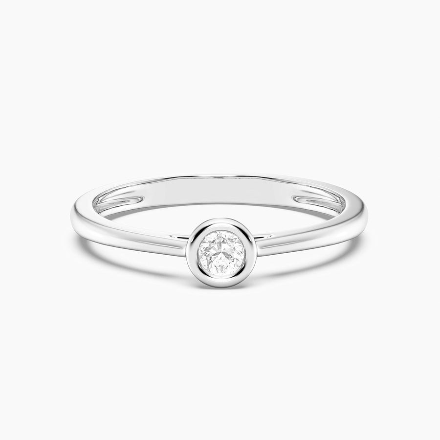 Lab-Grown 0.13 Ct Gold Solitaire Bezel Set Ring