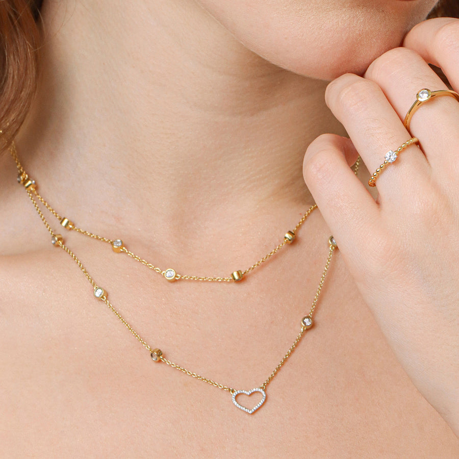 Lab-Grown Lucky Eight Heart Pendant Necklace