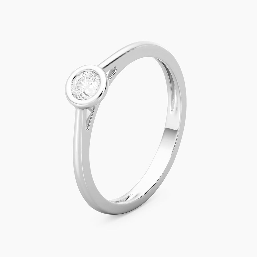 Lab-Grown 0.20 Ct Gold Solitaire Bezel Set Ring