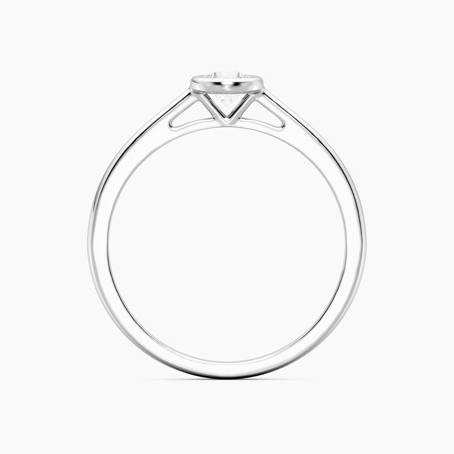 Lab-Grown 0.20 Ct Gold Solitaire Bezel Set Ring
