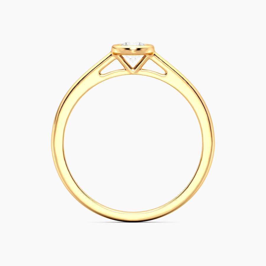 Lab-Grown 0.20 Ct Gold Solitaire Bezel Set Ring