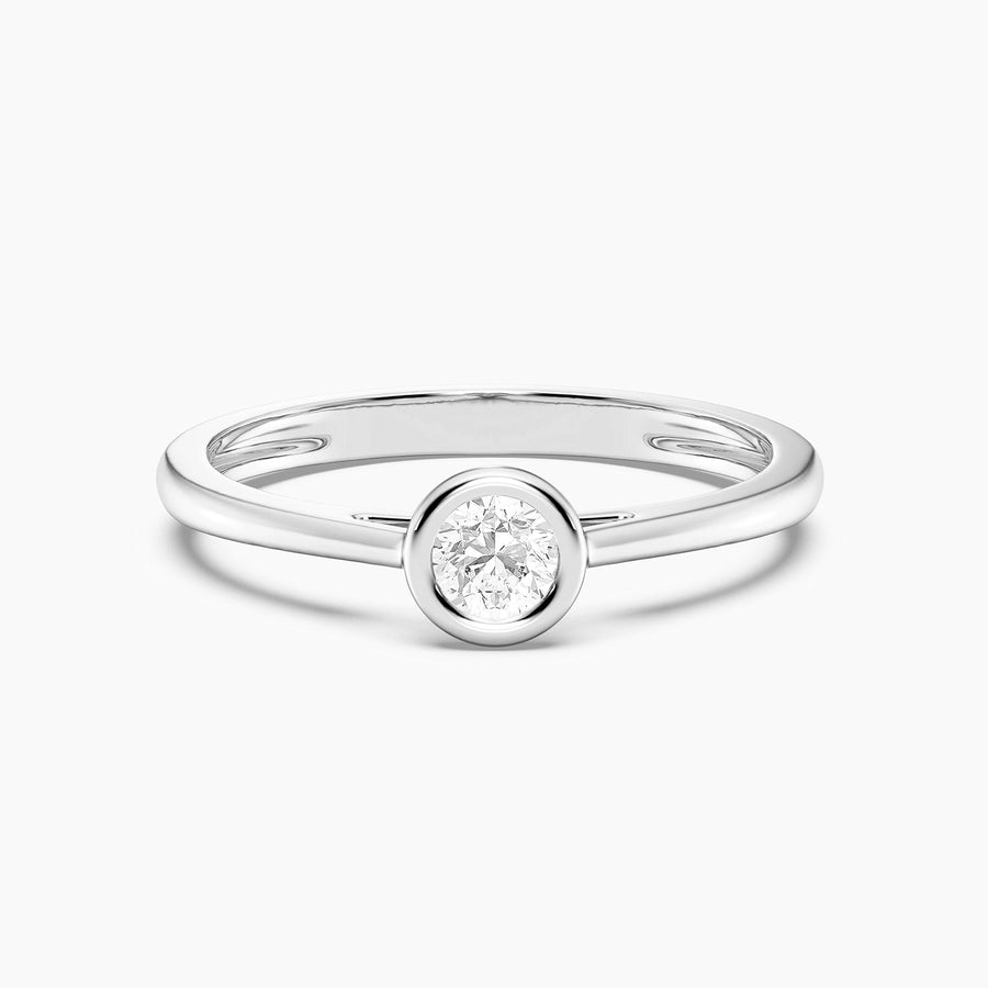 Lab-Grown 0.20 Ct Gold Solitaire Bezel Set Ring