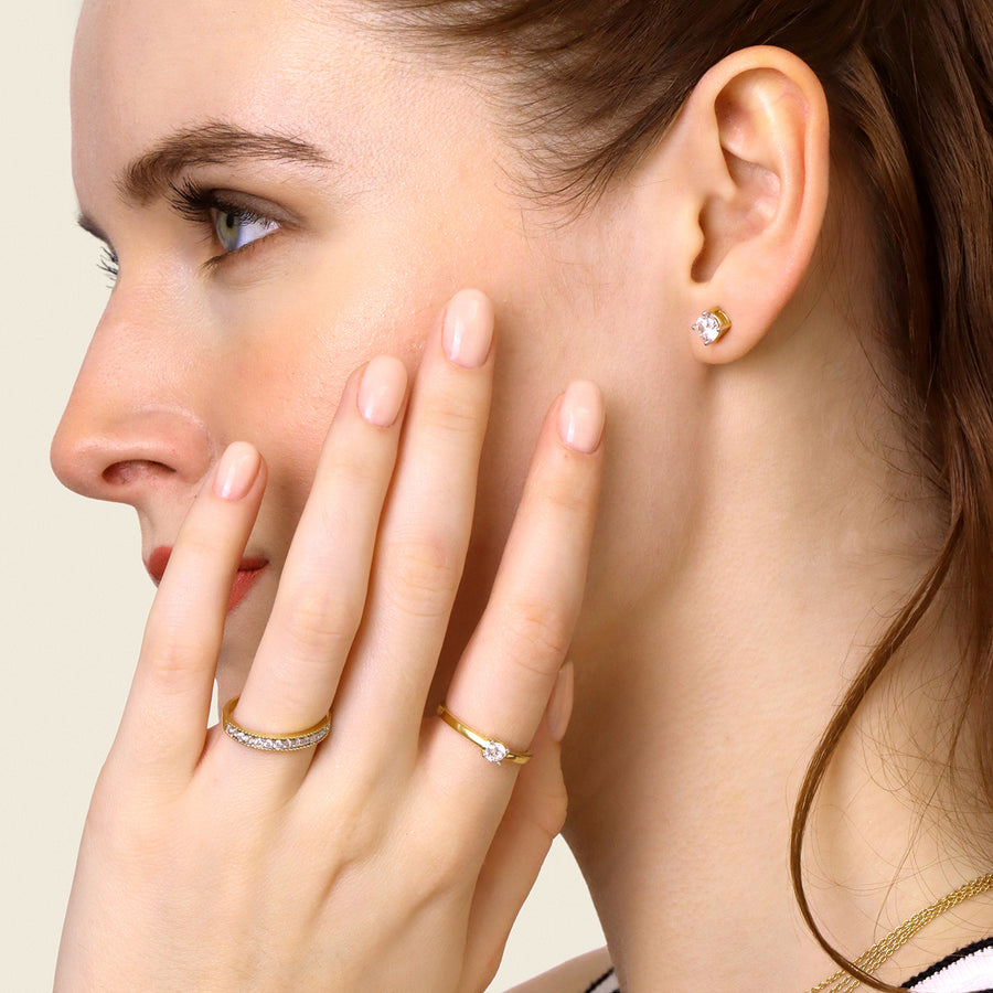 Lab-Grown 1.00 Ct Four Prong Stud Earrings