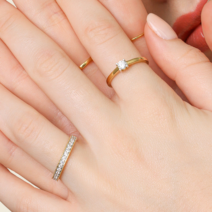 Lab-Grown 0.20 Ct Pillars Solo Ring