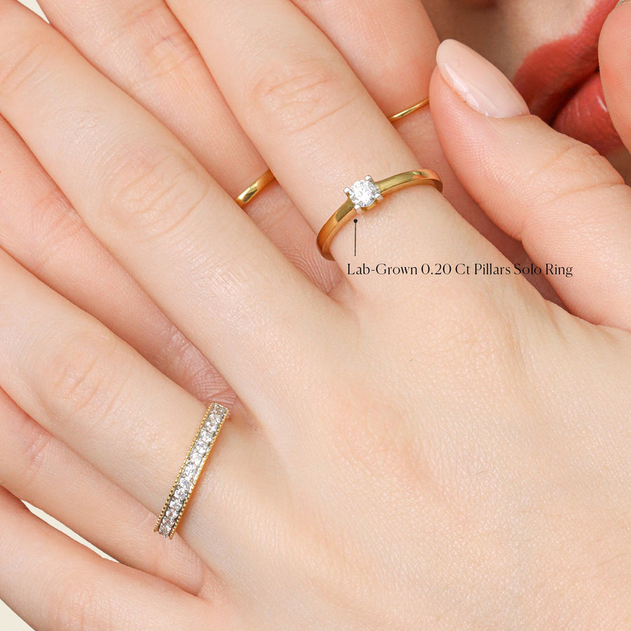 Lab-Grown 0.20 Ct Pillars Solo Ring