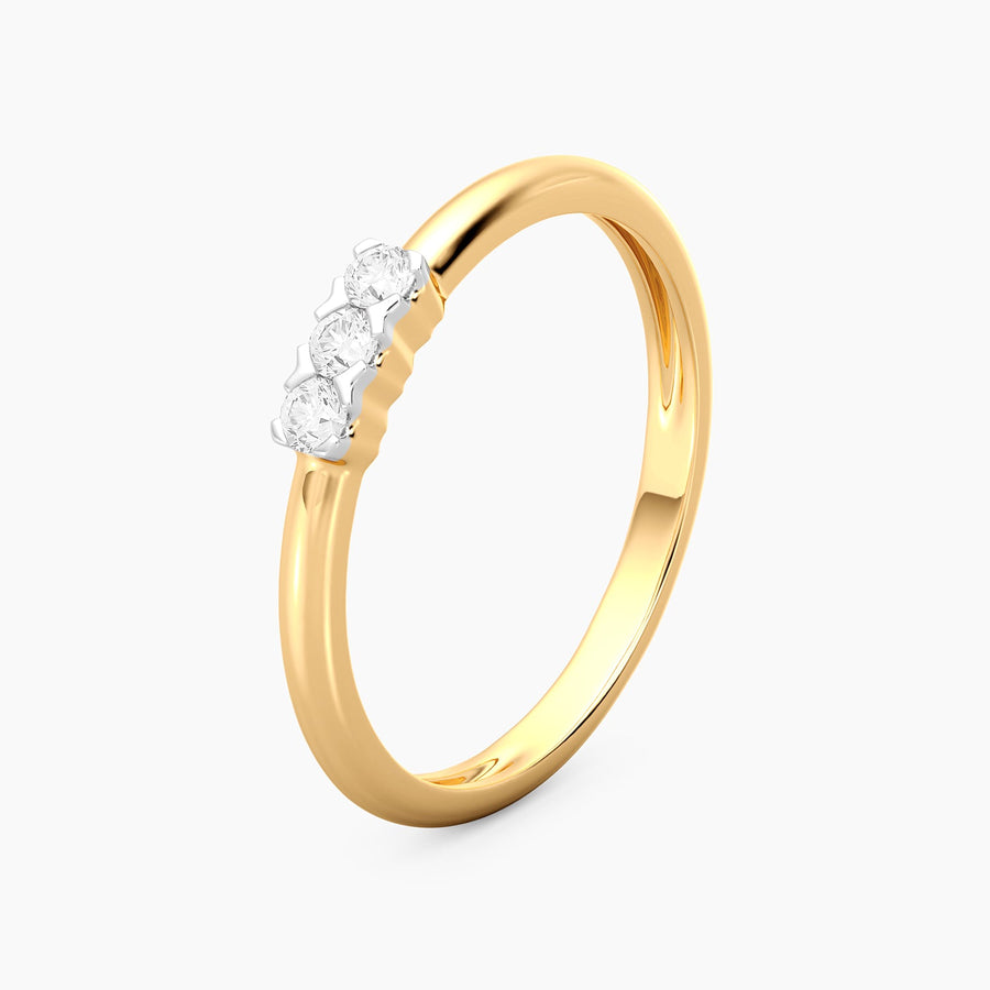 Lab-Grown 0.10 Ct Tri-Stone Brilliance Ring