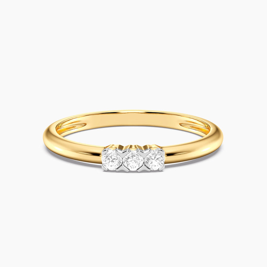 Lab-Grown 0.10 Ct Tri-Stone Brilliance Ring