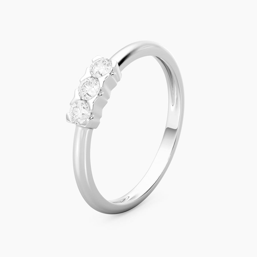 Lab-Grown 0.22 Ct Tri-Stone Brilliance Ring