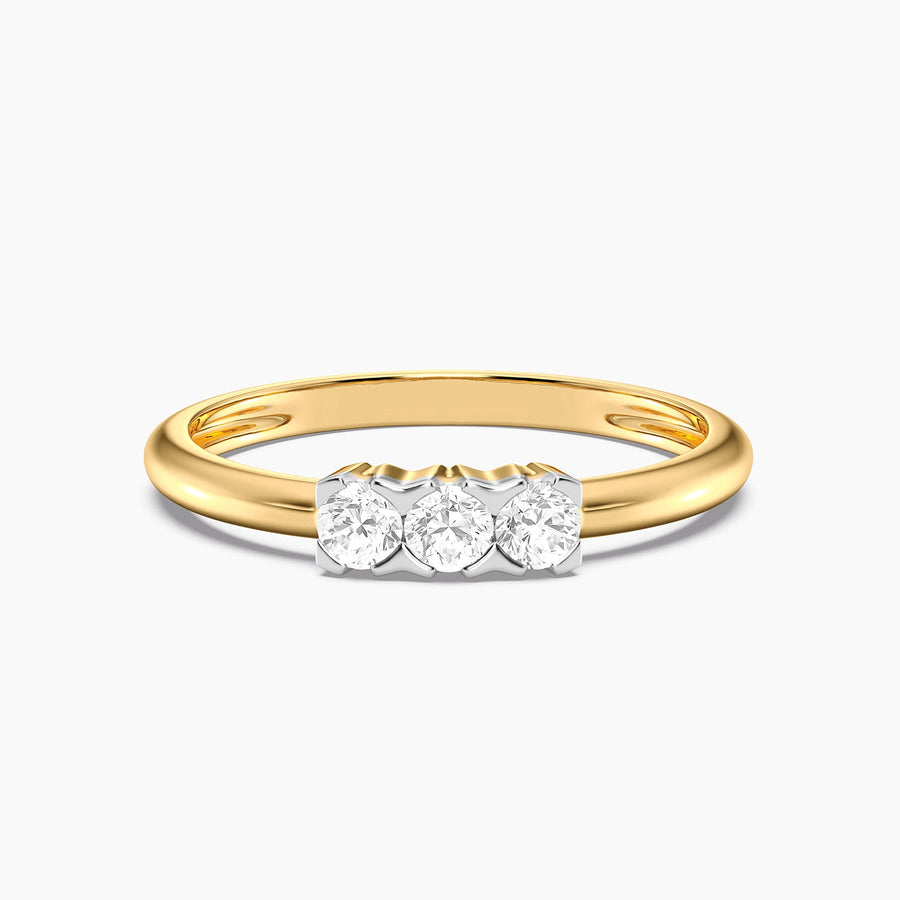Lab-Grown 0.22 Ct Tri-Stone Brilliance Ring