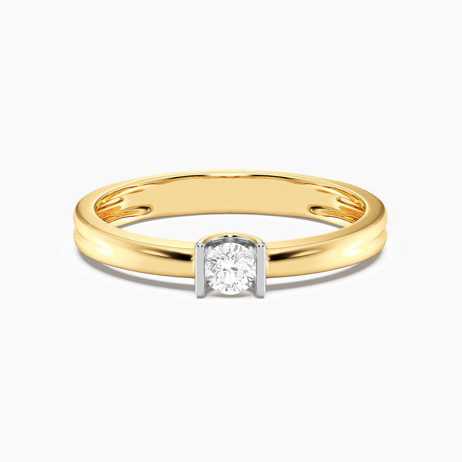 Lab-Grown 0.20 Ct Twin Bar Stackable Ring