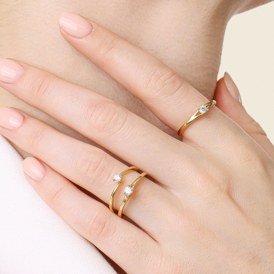 Lab-Grown 0.11 Ct Grapevine Solo Ring