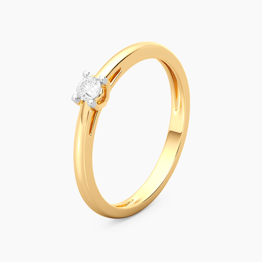 Lab-Grown 0.11 Ct Diamond Halo Gold Ring