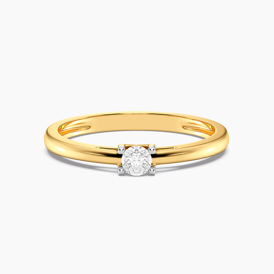 Lab-Grown 0.13 Ct Diamond Halo Gold Ring