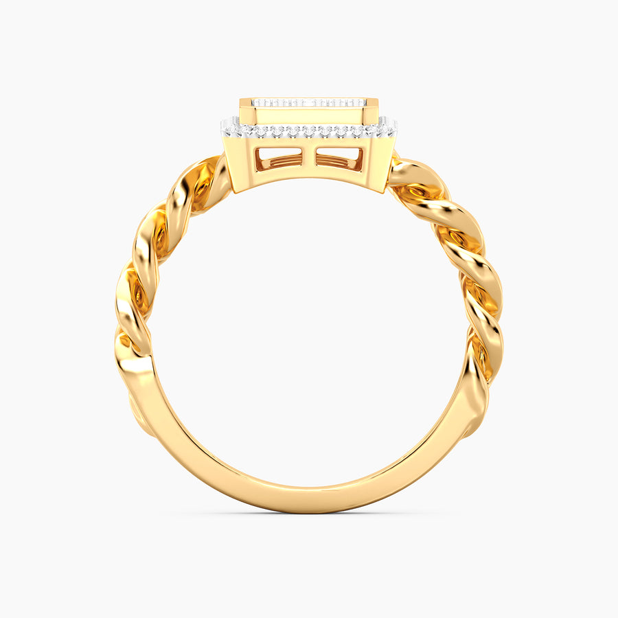 Lab-Grown Balance Curb Statement Ring