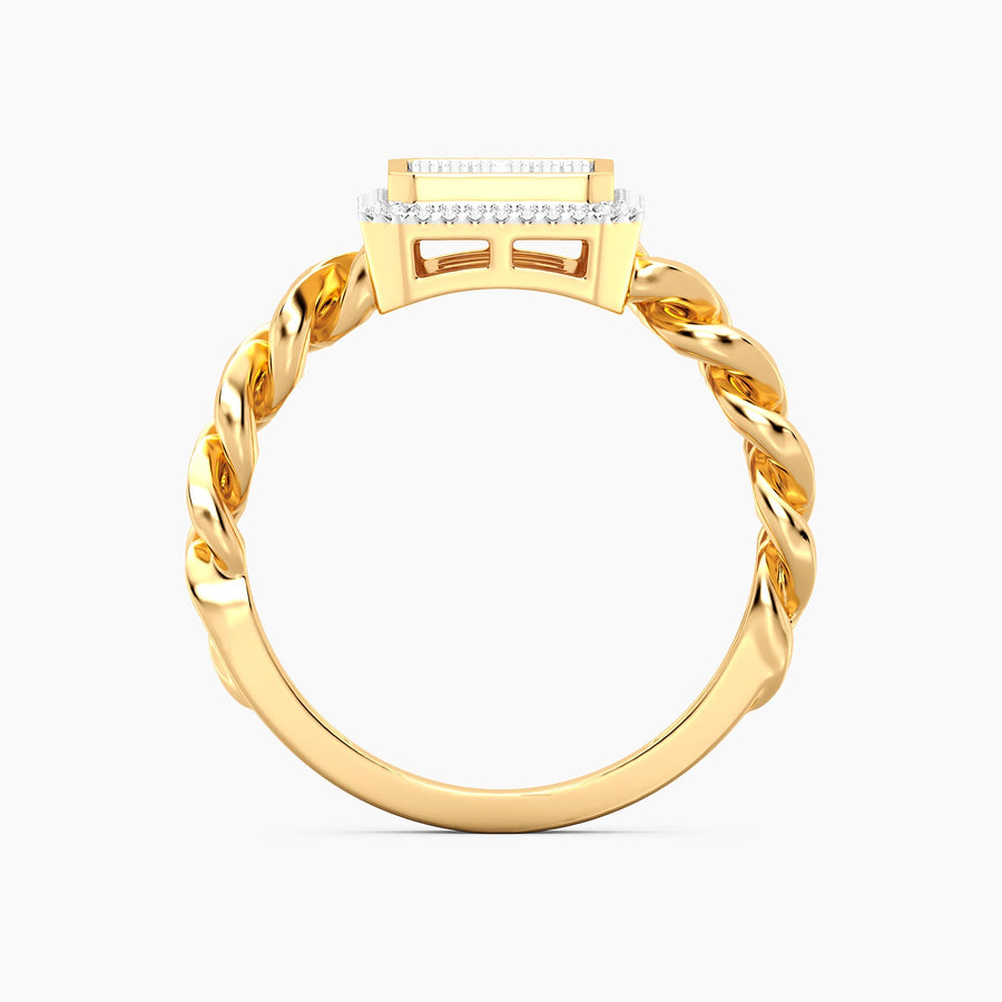 Lab-Grown Balance Curb Statement Ring