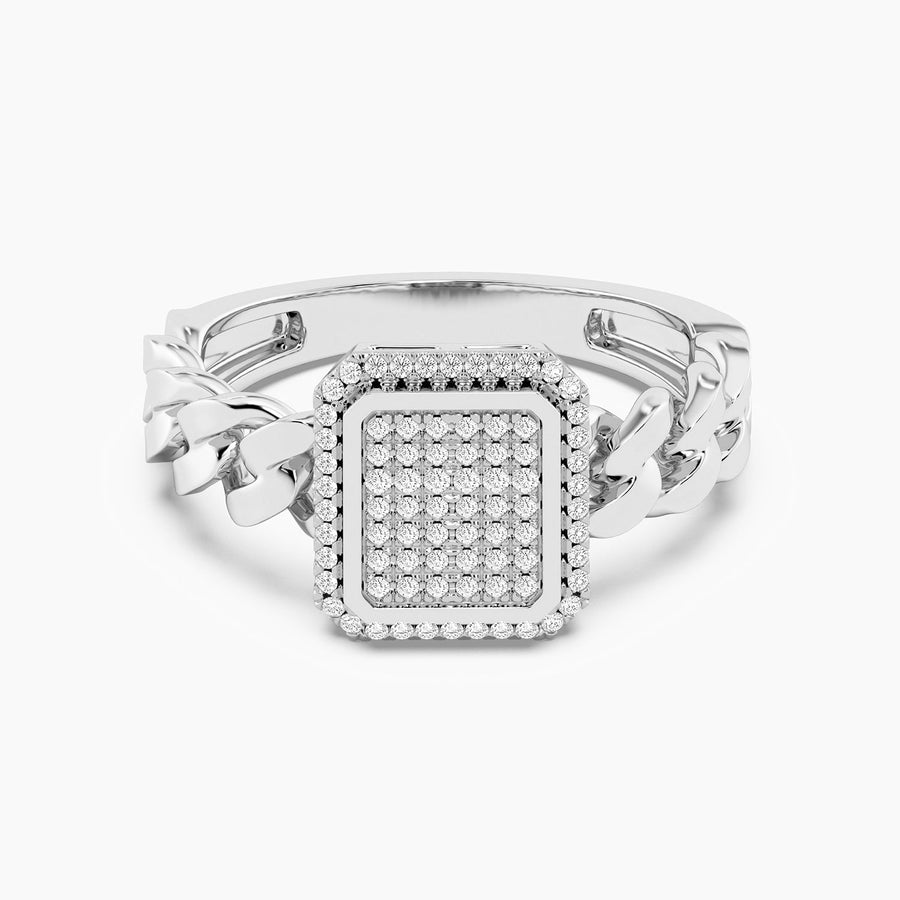 Lab-Grown Balance Curb Statement Ring