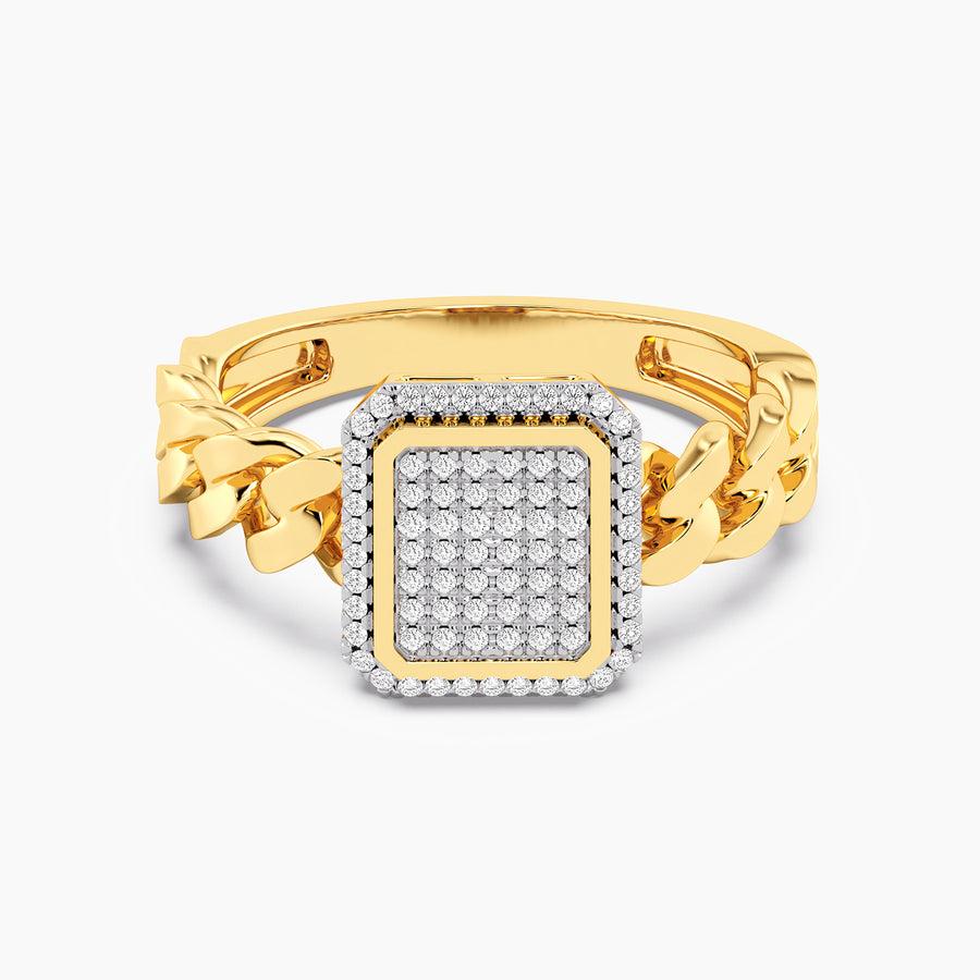 Lab-Grown Balance Curb Statement Ring