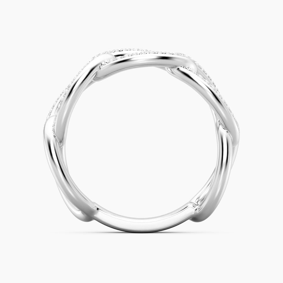 Lab-Grown Triple Link Statement Ring