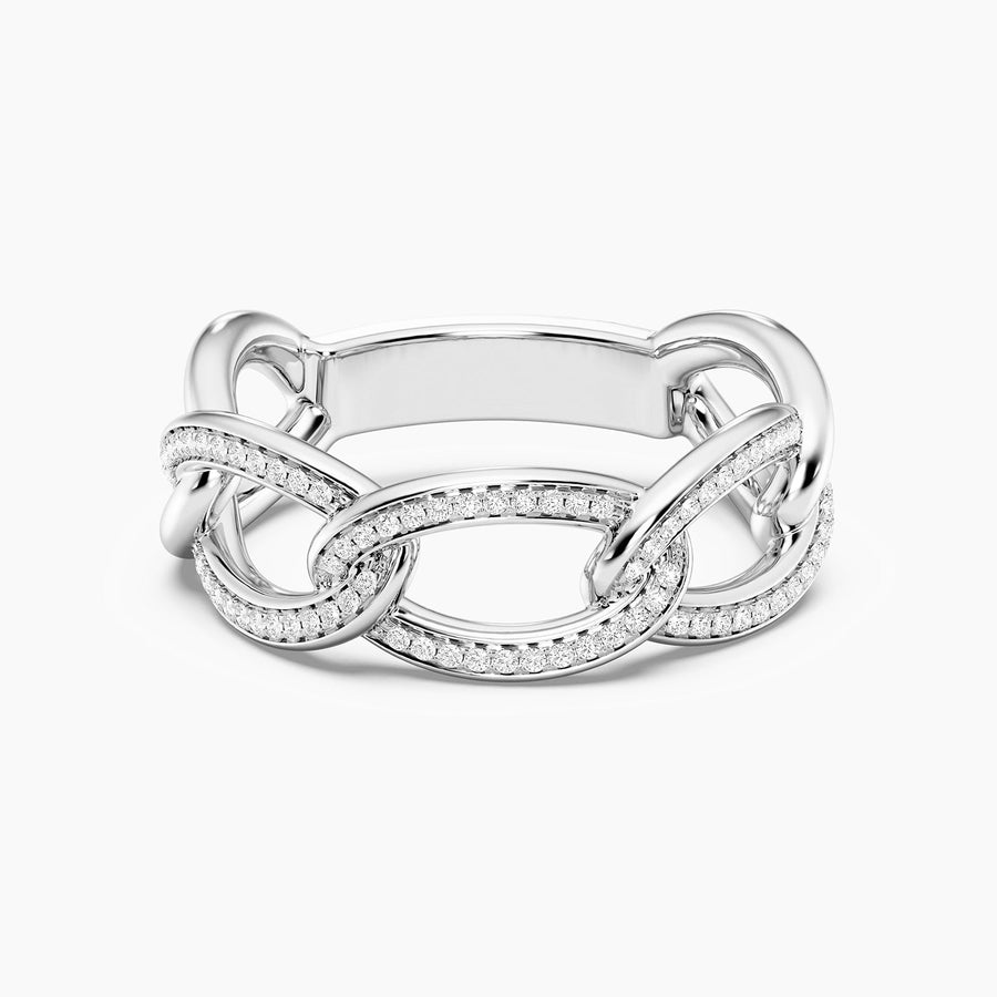 Lab-Grown Triple Link Statement Ring