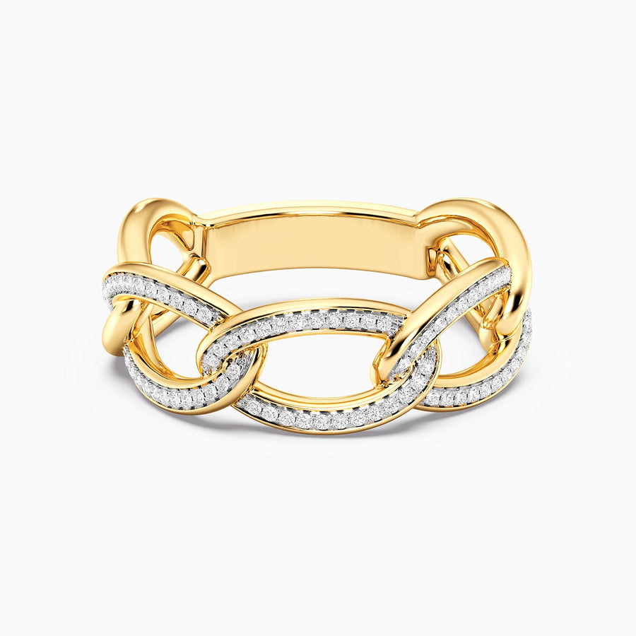 Lab-Grown Triple Link Statement Ring