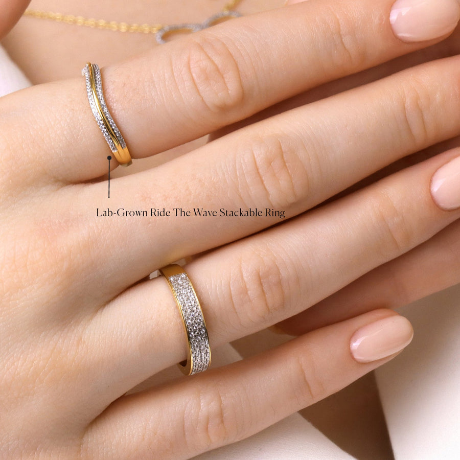 Lab-Grown Ride The Wave Stackable Ring