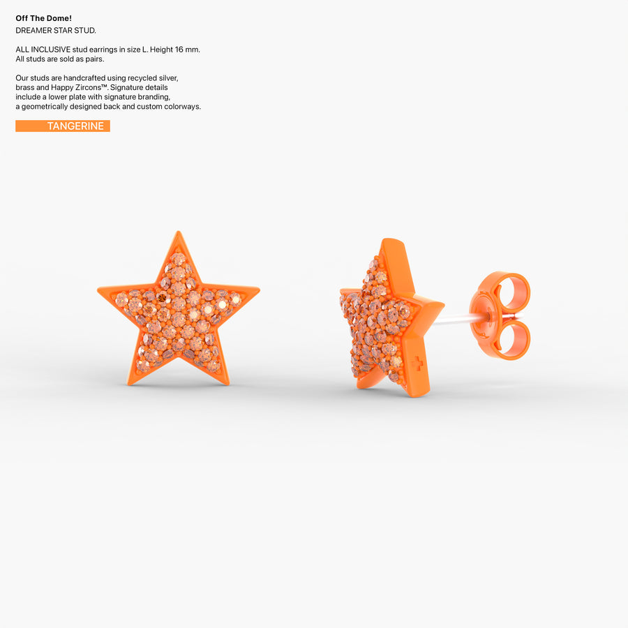 Monochrome Dreamer Studs in Tangerine