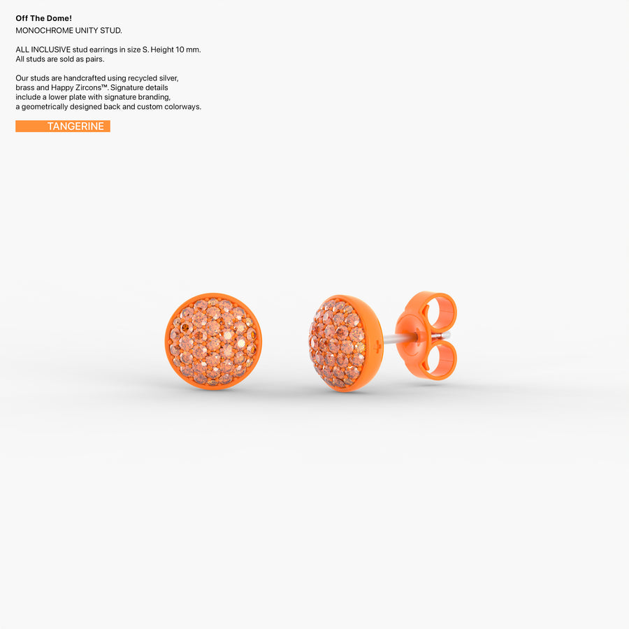 Monochrome Unity Studs in Tangerine