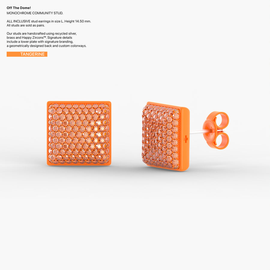 Monochrome Community Studs in Tangerine