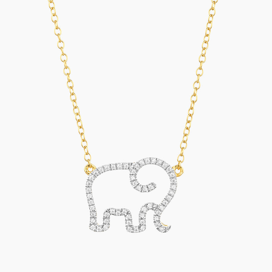 14kt Gold Elephant Mom Pendant Necklace