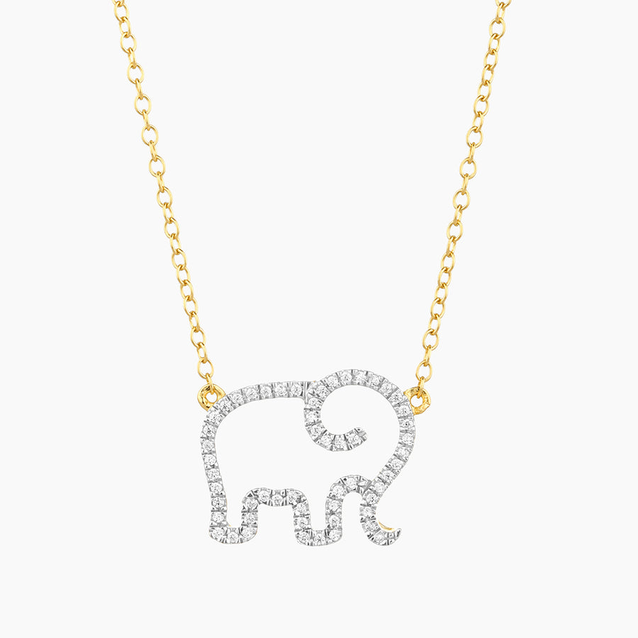 14kt Gold Elephant Mom Pendant Necklace