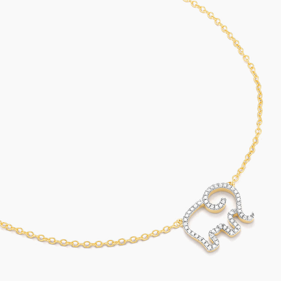 14kt Gold Elephant Mom Pendant Necklace
