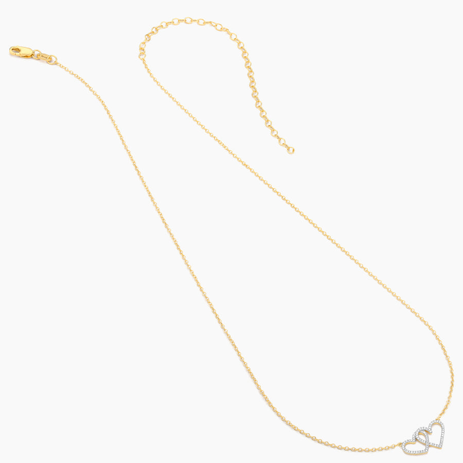 14kt Gold Two Hearts Pendant Necklace