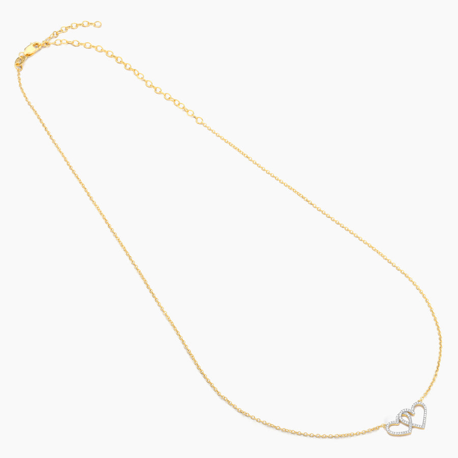 14kt Gold Two Hearts Pendant Necklace