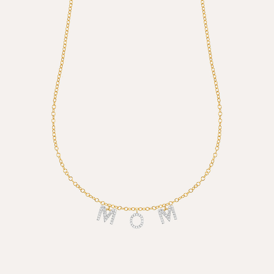 Love You Mom Pendant Necklace