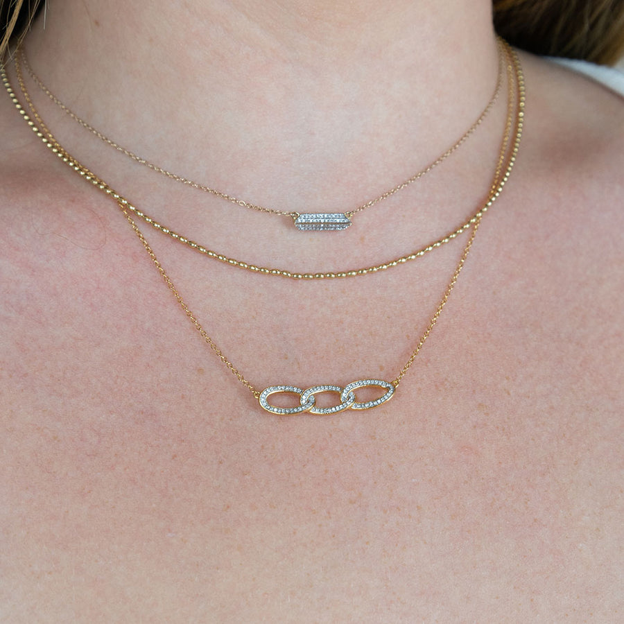 Triple Link Pendant Necklace