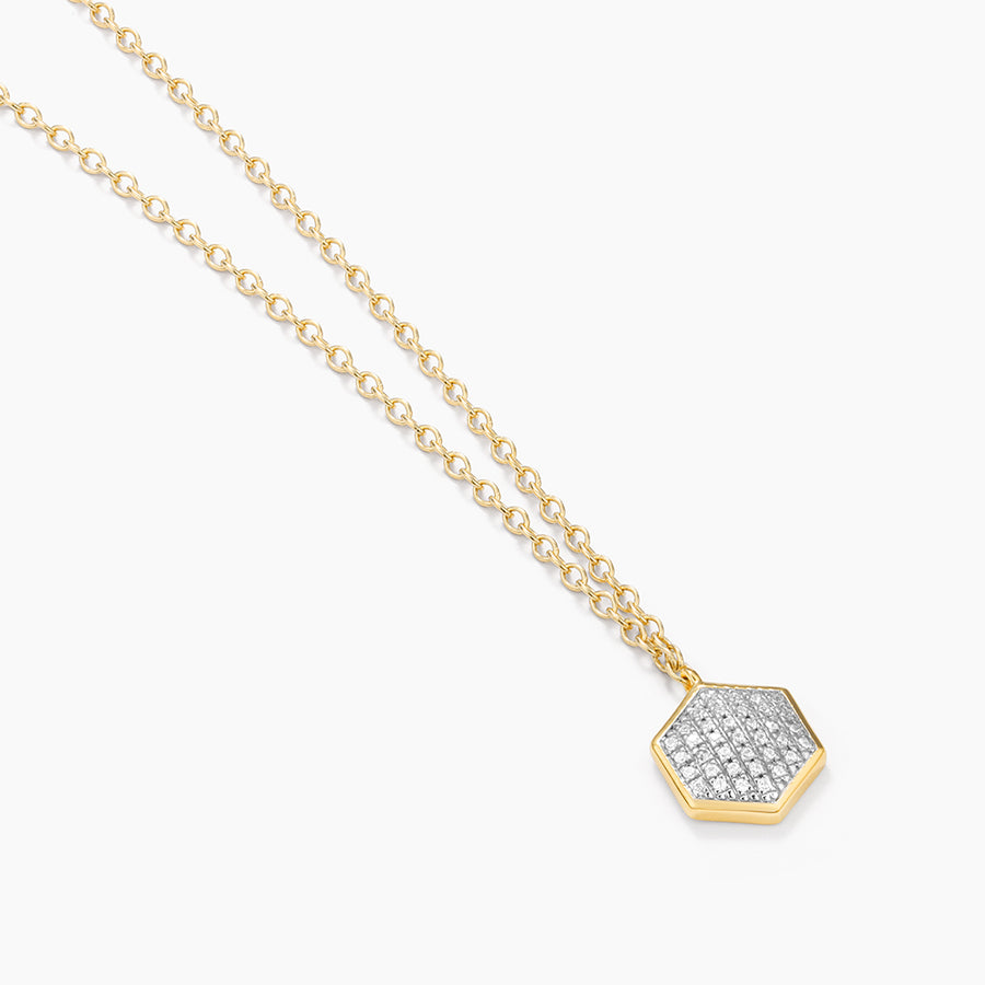 Shimmering Hexa Pendant Necklace