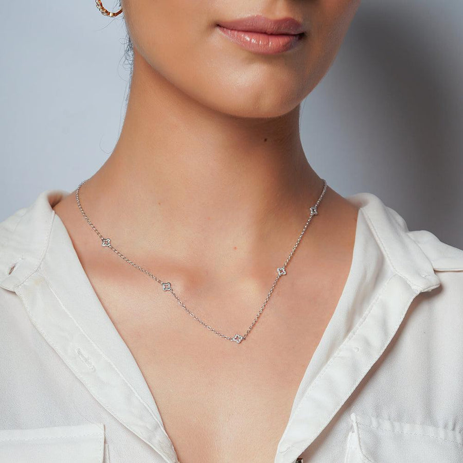 Diamond Station Chain Necklace - Ella Stein 