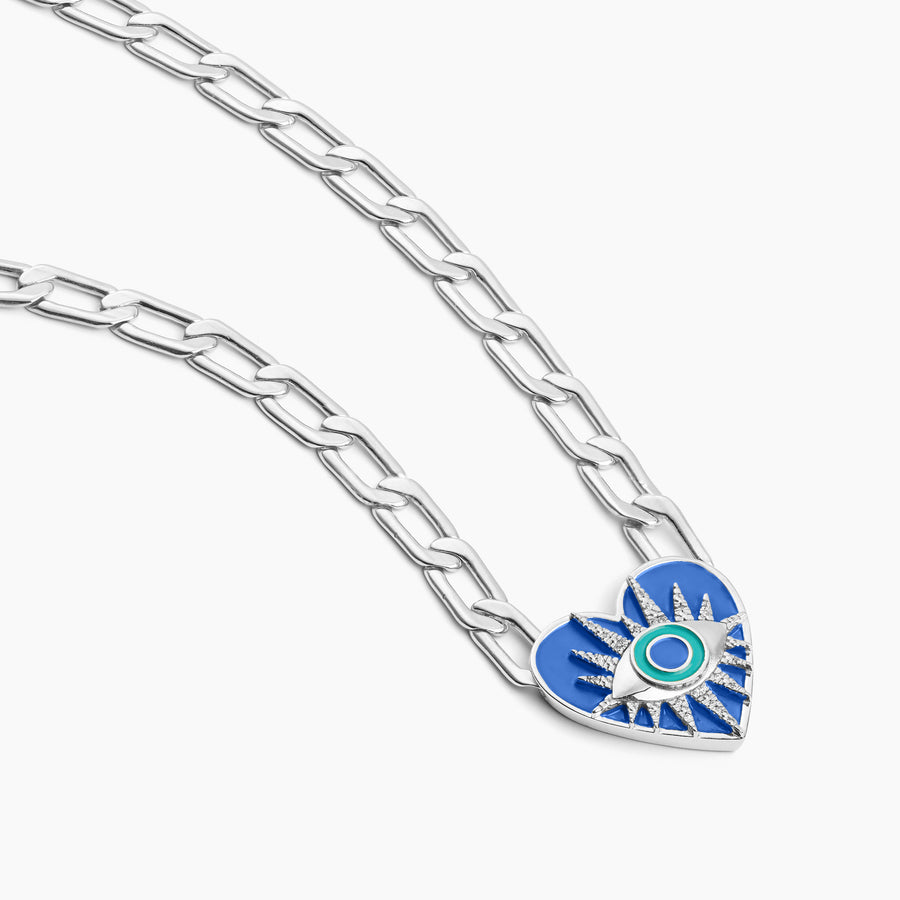 The Mykonos Evil Eye Cuban Necklace