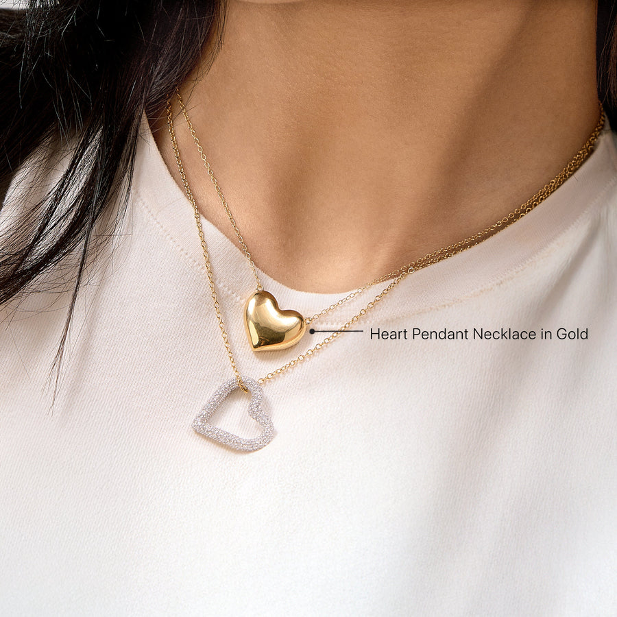 Hello Ella Heart Pendant Necklace in Gold